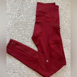 red lululemon leggings